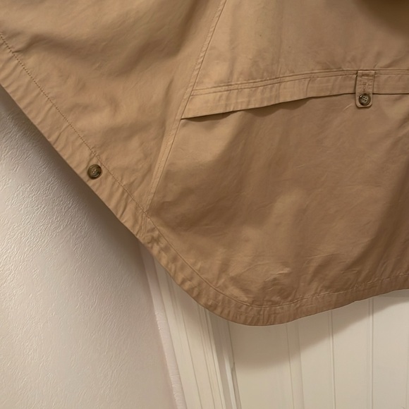 Garnet Hill Hoodie Poncho zipper and snap front women’s Large Tan button sleeve - Picture 14 of 16